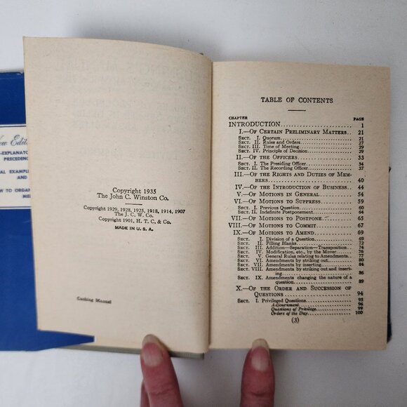 Cushing's Manual of Parliamentary Practice 1935 HC by Cushing & Bolles - Picture 5 of 10